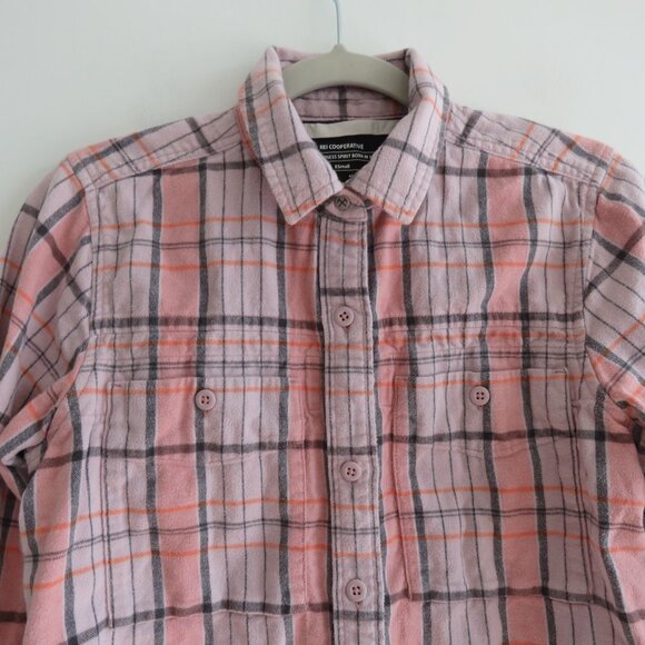 REI COOP Wallace Lake Flannel Shirt in Light Pink Plaid Gorpcore Outdoor Fall XS - Picture 4 of 14